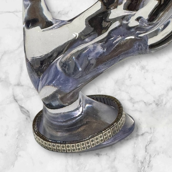 💎💟Vintage Metal & Crystal Stretch Bracelet - Picture 4 of 11